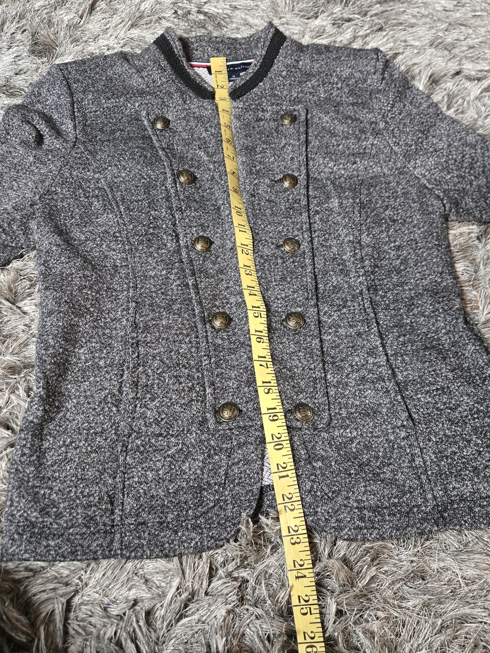 Tommy Hilfiger Gray Double-Breasted Military-Style Jacket - Picture 5 of 9